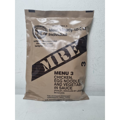 USA RAÇÃO MRE MENU 03 - Noodle de Frango, Ovos e Vegetais com molho